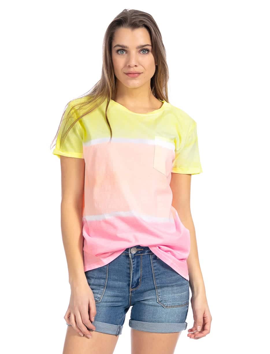 T-shirt de style tie and dye deux couleurs