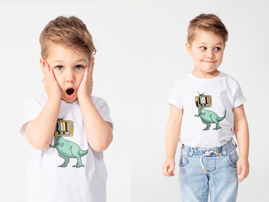 T-shirt dinosaure amusant pour garcon 